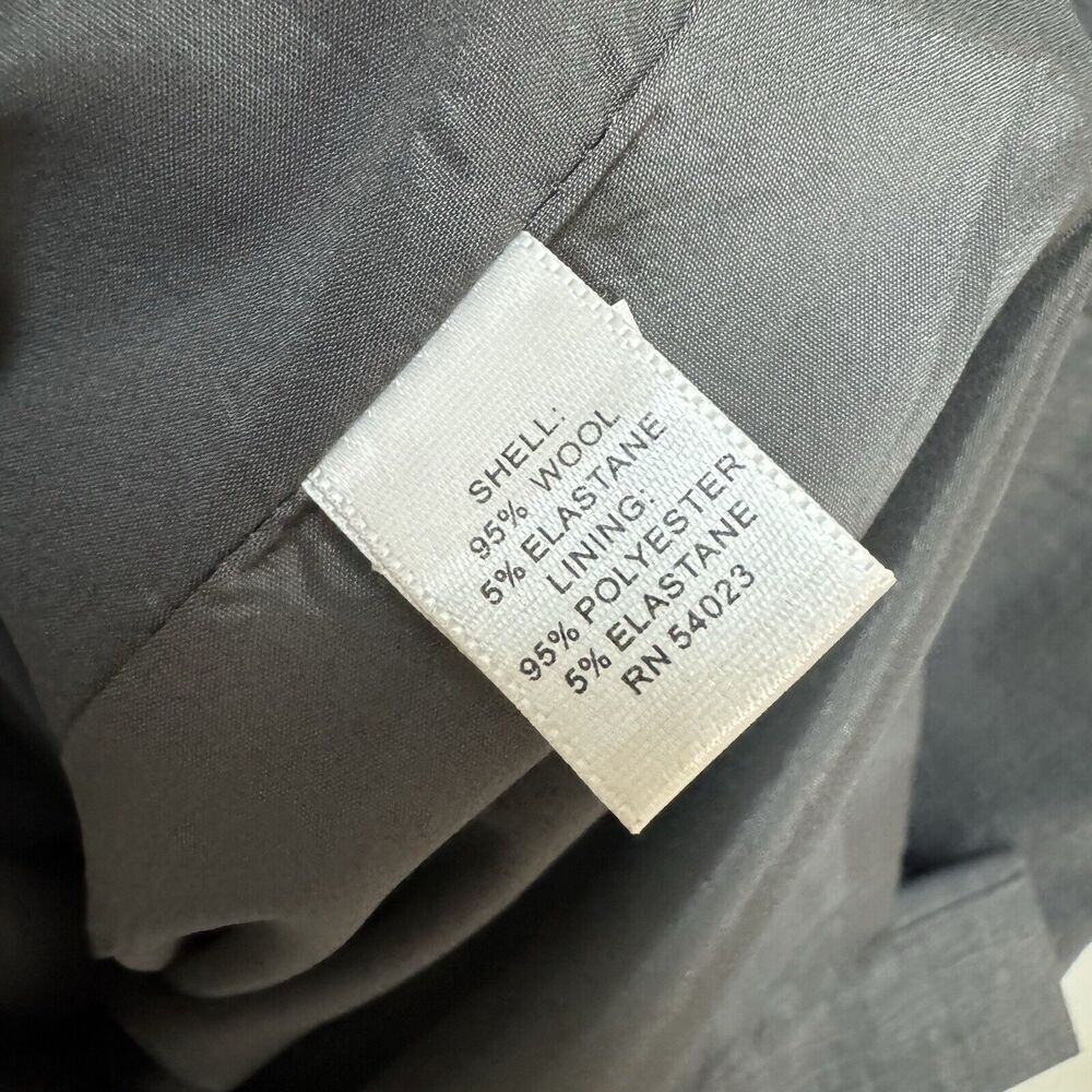 BANANA REPUBLIC Dress Women's Size 8 Charcoal Gray Stretch Light Wool V Neck - Picture 4 of 8